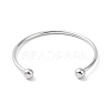 Screw End Ball 304 Stainless Steel Wire Open Cuff Bangle BJEW-F435-02P-3