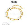 European Style 304 Stainless Steel Paperclip Chains Bracelet for Women HM2215-3-1