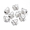 Heart Alloy European Large Hole Beads PALLOY-O065-28AS-1