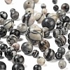 340Pcs 4 Style Natural Black Silk Stone/Netstone Beads G-LS0001-38-4