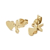 Heartbeat Ion Plating(IP) 304 Stainless Steel Stud Earring Findings STAS-I206-104G-2