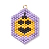 Hallowen Theme Glass Seed Beaded Pendants PALLOY-MZ00873-05-1