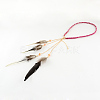 Women's Dyed Feather Braided Suede Cord Headbands OHAR-R187-02-1