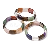 Rectangle Natural Mixed Stone Beaded Stretch Bracelets for Women Men GG-CBA9ACE-C12-4