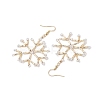 Glass Snowflake Dangle Earrings EJEW-MZ00253-02-4