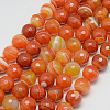 Natural Striped Agate/Banded Agate Beads Strands X-G-G581-6mm-10-1