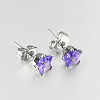 Lady's 304 Stainless Steel Pave Cubic Zirconia Star Ear Studs X-EJEW-L094-8mm-03-2