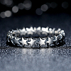 Star Rhodium Plated 925 Sterling Silver Finger Rings RJEW-FF0003-07-19mm-4