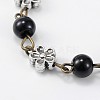 Handmade Round Glass Pearl Beads Chains for Necklaces Bracelets Making AJEW-JB00074-03-2