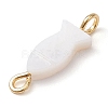 Natural Freshwater Shell Fish Links Connector Charms PALLOY-JF02821-4
