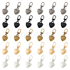 DICOSMETIC 40Pcs 5 Colors Alloy Heart Slider Pull Tab FIND-DC0004-09-1