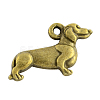 Tibetan Style Alloy Sausage Dog/Dachshund Pendants X-TIBEP-2547-AB-FF-1