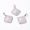 Natural Rose Quartz Pendants G-E420-03P-2