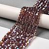 Transparent Electroplate Glass Beads Strands EGLA-A039-T6mm-B05-4