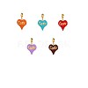 Heart with Word Love Charms 304 Stainless Steel Enamel Pendants STAS-OY004-10G-1