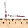 Faceted Round Natural Quartz Crystal & Ruby & Pink Tourmaline Beaded Pendants PALLOY-JF03529-09-3