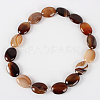 Natural Agate Glossy Oval Bead Strands G-E221-03N-2