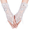 Flower Parttern Polyester Gloves AJEW-WH0248-20-1