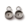 201 Stainless Steel Pendant Cabochon Settings STAS-D379-04A-P-1