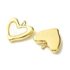 Ion Plating(IP) 304 Stainless Steel Pave Shell Heart Charms FIND-Z028-20G-2