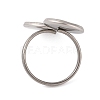 Non-Tarnish 304 Stainless Steel Open Cuff Ring Findings STAS-E124-05M-P-2