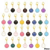 30Pcs 10 Colors Alloy Enamel Smiling Face Pendant Decorations HJEW-YW00227-1