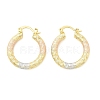 Brass Two Tone Hoop Earrings EJEW-B117-06C-M-4