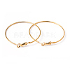 Golden Brass Hoop Earrings X-EC108-4NFG-1