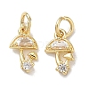 Brass Micro Pave Clear Cubic Zirconia Charms CU-CBADD0C-02G-1