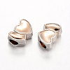 Heart Alloy European Large Hole Beads PALLOY-O065-28-2