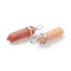 Natural Red Aventurine Pointed Pendants G-M378-01P-A04-3