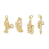 Brass Micro Pave Clear Cubic Zirconia Pendants KK-D289-01G-15-1