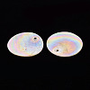 Electroplate Natural Capiz Shell Pendants SSHEL-T014-36-3