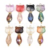 8Pcs Electroplate Glass Pendants X-PALLOY-JF03241-1