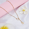 1Pc Letter & Heart Stainless Steel Lariat Necklaces for Women NJEW-LP0002-87G-B-3