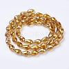 Electroplate Glass Beads Strands EGLA-D015-15x10mm-21-1