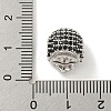 Brass Micro Pave Black Cubic Zirconia Beads ZIRC-P119-14P-02-3