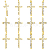 12Pcs Religion Alloy Crystal Rhinestone Connector Charms FIND-PH0038-15G-1