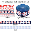   20M 4 Colors Baseball Pattern Heat Transfer Polyester Ribbons OCOR-PH0001-81-2