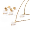 Synthetic Shell Heart Pendant Double Layer Necklaces and Dangle Stud Earrings SJEW-F217-05B-G-2