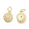 Brass Micro Pave Cubic Zirconia Pendants KK-P187-16B-G-2