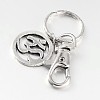 Alloy Flat Round with Mark Om Symbol Keychain KEYC-JKC00068-02-2