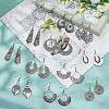 4 Sets 4 Style Tibetan Style Alloy Geometric Dangle Earrings for Women EJEW-AN0003-86-7