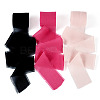 3 Rolls Polyester Raw Edges Ribbons SRIB-TAC0002-26C-1