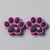 Dog Paw Print Food Grade Eco-Friendly Silicone Beads SIL-WH0008-45E-1