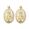 Brass Pave Shell Pendants KK-I708-16E-G-1