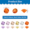 300Pcs 6 Colors Diamond Shape Grade A Cubic Zirconia Cabochons ZIRC-PH0001-43B-02-2