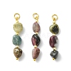 Natural Multicolor Tourmaline Pendants PALLOY-JF05499-1