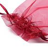 Rectangle Organza Drawstring Bags CON-PW0001-054C-13-3