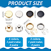 4 Pairs 4 Styles Brass Cufflinks BUTT-ME0001-04-2